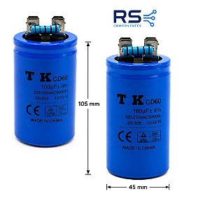 CAPAPACITOR MOTOR STAR 100UF 220/250V 42X80MM CD60 TK