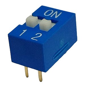 CHAVE DIP SWITCH 2 VIAS 180° AZUL