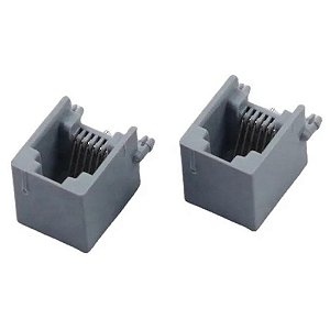 MODULAR JACK RJ12 FÊMEA 6P6C 90G YH55-04 CINZA