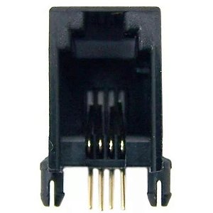 MODULAR JACK RJ11 FÊMEA 4P4C 90G YH55-01 PRETO