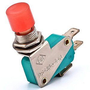 CHAVE BOTÃO MICRO SWITCH DS438 NA S/ TRAVA VERMELHA
