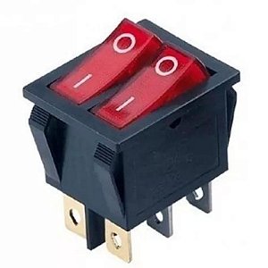 CHAVE GANGORRA DUPLA KCD3-202N 6T 20A VM C/ NEON