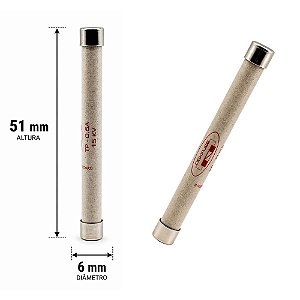 FUSÍVEL PARA TP 15KV 0,5A 160MM D14MM COD.F-0035 DEKFUSE