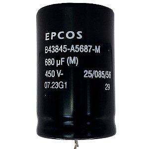 CAPACITOR SNAP-IN 680UF 450V B43845A5687M 85°C 35X55MM EPCOS