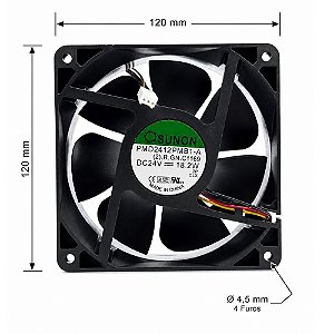 VENTILADOR PMD2404PBB2-A. 24V 6.0W 40X40X28 2 FIOS SUNON