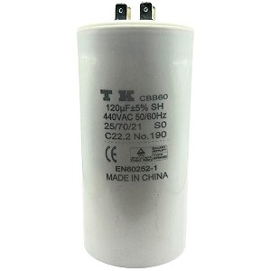 CAPACITOR. PPM 120UF 440V 5% FAST-ON CBB60 60X120MM TK