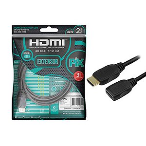 CABO HDMI EXTENSOR MACHO+FEMEA 4K 2M PT