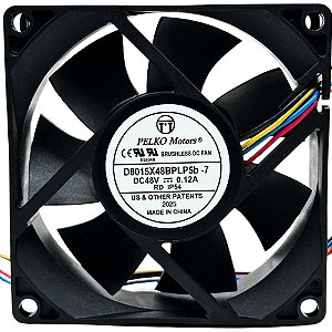 VENTILADOR DE REFRIGERAÇÃO PELKO D8025X48BPCB2H-7 8025 DC48V 0.07A INVERSOR DE 3 FIOS