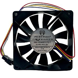 COOLER INDUSTRIAL PELKO 48V DC – MODELO D8015X48BPCP5‑7 | 80MM, 5 FIOS, ALTA EFICIÊNCIA