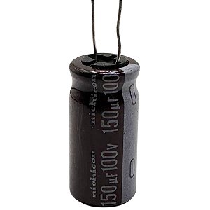 CAPACITOR ELETROLITICO 150UF 100V 105° 25X25X5MM RADIAL NICHICON