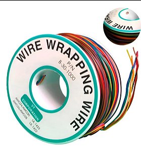 Rolo 200 Metros Fio Wrapping Wire Wrapp 30 Awg Com 8 Cores