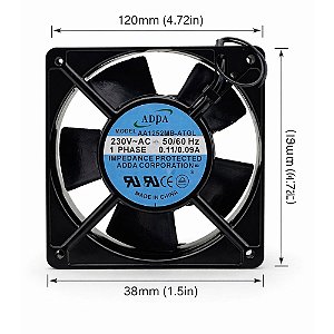 MICRO VENTILADOR ADDA AA1252MB-ATGL AC 230V 0.11A 120X120X25MM