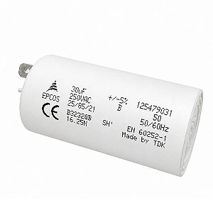 CAPACITOR 30UF 250VCA B32321-B1306-J010 35x65MM TERMINAL FAST-ON EPCOS