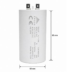 CAPACITOR 50UF 440/450VCA 5% 50/60Hz FAST-ON EPCOS