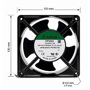 MICROVENTILADOR 120X120X38 DP200A-2123XST FIO 220/240V - SUNON