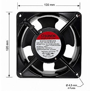 MICROVENTILADOR SF1212AD/SLGN BIVOLT 220-240VDC 50/60HZ 3.100RPM 19 WATTS (120X120X38MM) BUCH