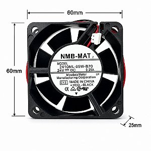 MICRO VENTILADOR 2410ML-05W-B70 - 24V / 0.25A / 2 FIOS / 60X60X25 NMB