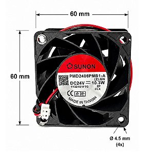 MICRO VENTILADOR 24V 10.3W PMD2406PMB1-A 60X60X38MM SUNON