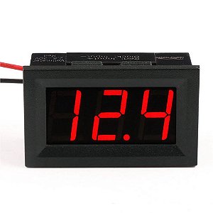 MINI VOLTIMETRO DIGITAL - MEDE 4 A 30 VOLTS - ILUMINAÇÃO VERMELHA