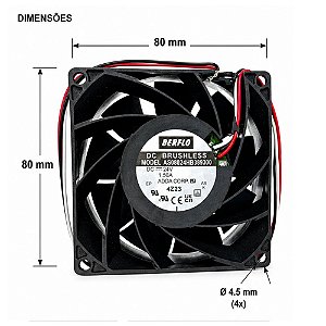 MICRO VENTILADOR 80X80X38MM 24VDC 1.50A AS08024HB389300 BERFLO