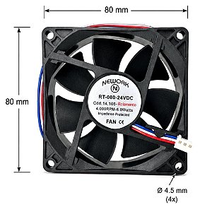 MICROVENTILADOR 80X80X25MM RT-080 24VDC 14.106R NEWORK (RT080 14106R)