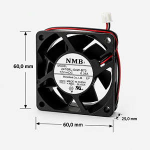 MICROVENTILADOR 60X60X25MM 12V 0.35A 2410RL-04W-B70 NMB