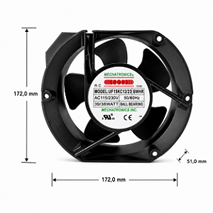 VENTILADOR UF15KC12-BWH 115V 172X150X55MM MECHATRONICSVENTILADOR UF15KC12-BWH 115V 172X150X55MM MECHATRONICS