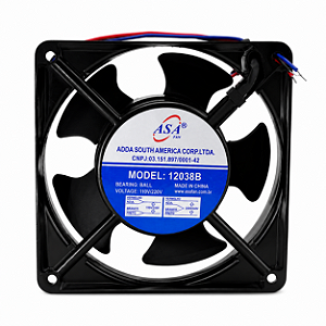 MICRO VENTILADOR ASA FAN 12038B 120X120X38 127/220 3200RPM 4 FIOS BALL