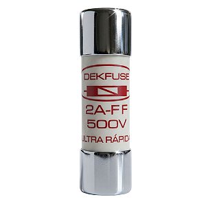 FUSÍVEL CARTUCHO 10X38MM 2A 500V ULTRA RÁPIDO DEKFUSE