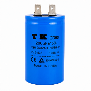 CAPACITOR MOTOR START 200UF 220/250VCA 40X80MM FASTON CD60