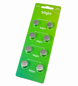 BATERIA ALCALINA ELGIN ENERGY LR44 AG13 CARTELA C/ 10 UN
