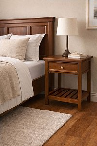 Mesa De Cabeceira Madeira Maciça 1 Gaveta