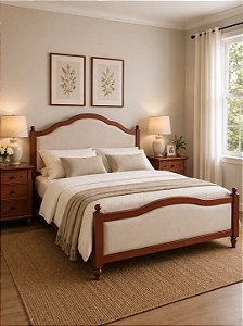 Cama Estofada em Madeira Maciça Modena
