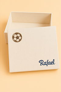 Caixa forrada em linho personalizada G - Lista Rafael