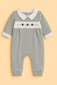 Macacão Cinza Ursinhos Tricô - Lista Rafael