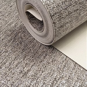 Papel De Parede Magnific Linho Mesclado Cinza Texturizado Vinílico Rolo 9,50mx53cm