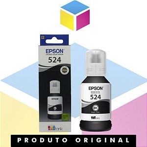 Tinta Epson 524 T 524 Preto | T524120AL T524120 | L 6580 L 15150  L 15160 L 6490 | Original 127ml