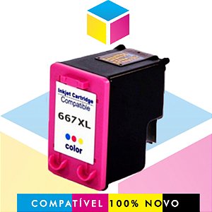 Cartucho de tinta HP 667 Compatível Colorido | HP 2376 HP 2775 | 12ML