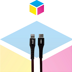 Cabo homologado MFi Lightning para USB‑C | Elite Cable Coca‑Cola 1,2 m – Preto | Produto novo com garantia