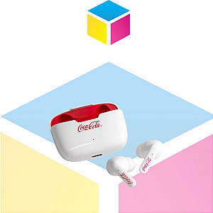 Fone de Ouvido TWS | Flow Earbuds Coca‑Cola | Branco |  Produto novo com Garantia