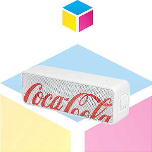 Sound Box Coca‑Cola | Caixa de Som com Baixos Acentuados Branca | Produto novo com Garantia