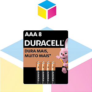Pilha Duracell AAA / MN‑2400 B8 | Alcalina | Pacote com 8 Unidades | Produto novo com garantia