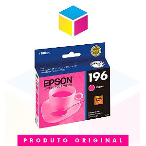 Cartucho de Tinta Epson Original 196 T 196 T 196320 Magenta |XP 101 XP 201 XP 401 XP 411 XP 204 XP 214 WF 2532 WF 2512  |4ml