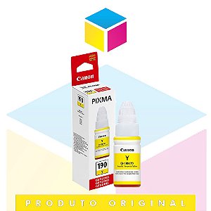 Tinta Canon GI-190 Y Amarelo Yellow | Tanque de Tinta Pixma Maxx G 1100 G 2100 G 3100 G 3102 | Original 70ml