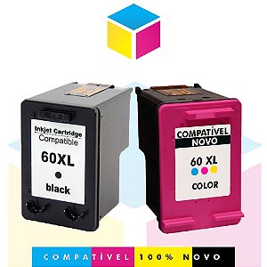 Kit HP  60 PRETO Compatível 13 ml + HP 60 COLORIDO Compatível 13 ml |CC 641 WB  C 4680 CC 644 WB  F 4480