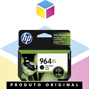 Cartucho de Tinta HP 964 XL Preto | 9010 9020 3JA57A  9020 | Original 48ml