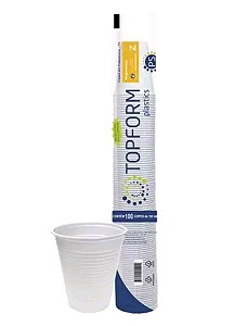 Copo descartavel 180ml branco água / pct c/100 un