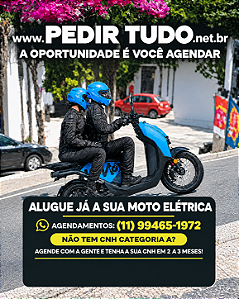 Locação de moto elétrica + Auto escola caso precise (a partir de R$159,00 semanal)