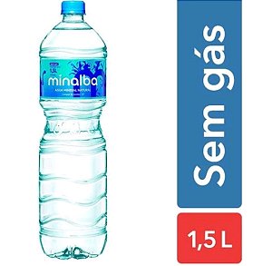 Fardo com 6 Água Mineral Sem Gás MINALBA Garrafa 1,5 Litros