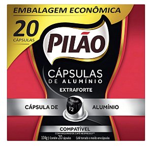 Café Pilão Cápsula Extraforte Compatível com Máquina de Café Nespresso CX 20 UN
